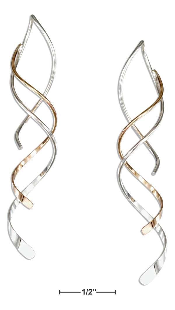 Silver Earrings Sterling Silver Earrings: And 12k Gold Filled 2" Double Streamer Wrap Earrings JadeMoghul