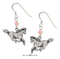 Silver Earrings Sterling Silver Earrings: Antiqued Galloping Horse Earrings With Orange Swarovski Crystal JadeMoghul