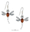 Silver Earrings Sterling Silver Earrings: Antiqued Honey Amber Dragonfly Earrings On French Wires JadeMoghul