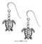 Silver Earrings Sterling Silver Earrings: Antiqued Mini Swimming Turtle Earrings On French Wires JadeMoghul
