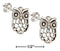 Silver Earrings Sterling Silver Earrings:  Antiqued Owl Post Earrings With Open Weave Feathers JadeMoghul Inc.