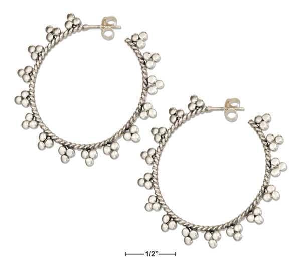 Silver Earrings Sterling Silver Earrings:  Bali Style Hoop Earrings JadeMoghul Inc.