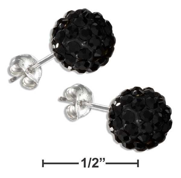 Silver Earrings Sterling Silver Earrings:  Black Pave Crystal Earrings JadeMoghul Inc.