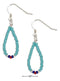 Silver Earrings Sterling Silver Earrings:  Blue-Green Beaded Hoop Earrings With Red And Dark Blue Accents JadeMoghul Inc.