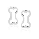 Silver Earrings Sterling Silver Earrings:  Bone Ah Petite Silhouette Dog Bone Post Earrings JadeMoghul Inc.