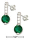 Silver Earrings Sterling Silver Earrings:  Clear And Green Cubic Zirconia Earrings JadeMoghul Inc.