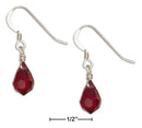 Silver Earrings Sterling Silver Earrings:  Cranberry Red January Birthstone Facet Pear Crystal Dangle Earrings JadeMoghul Inc.