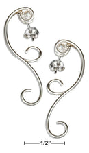 Silver Earrings Sterling Silver Earrings:  Cubic Zirconia With Wire Scrolls Earrings JadeMoghul Inc.