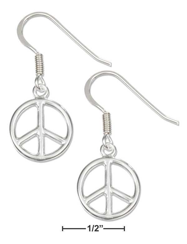 Silver Earrings Sterling Silver Earrings: Dangling Peace Sign Earrings On French Wires JadeMoghul