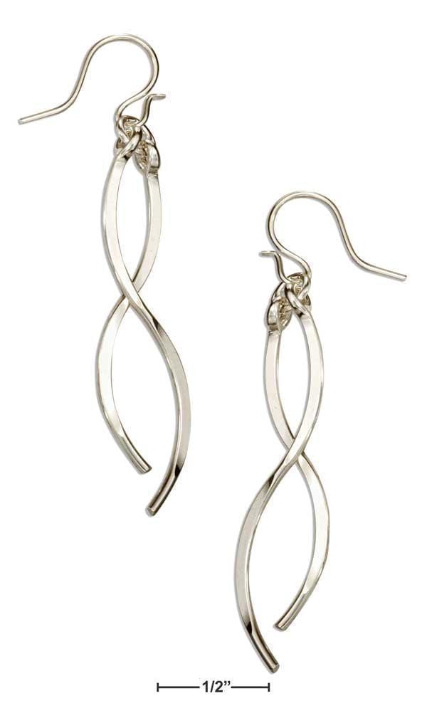 Silver Earrings Sterling Silver Earrings:  Double Strand Intertwining Dangle Earrings JadeMoghul Inc.