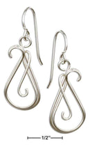 Silver Earrings Sterling Silver Earrings:  Double Wire Scroll Teardrop Earrings JadeMoghul Inc.