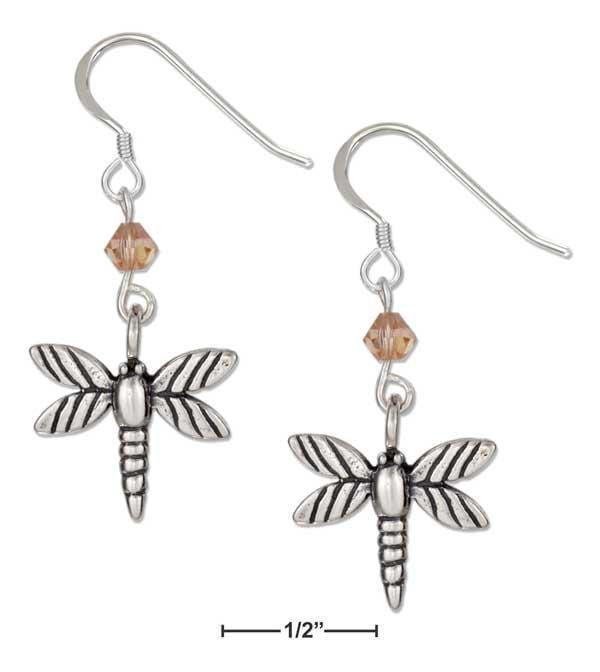 Silver Earrings Sterling Silver Earrings: Dragonfly Earrings With Orange Swarovski Crystals JadeMoghul