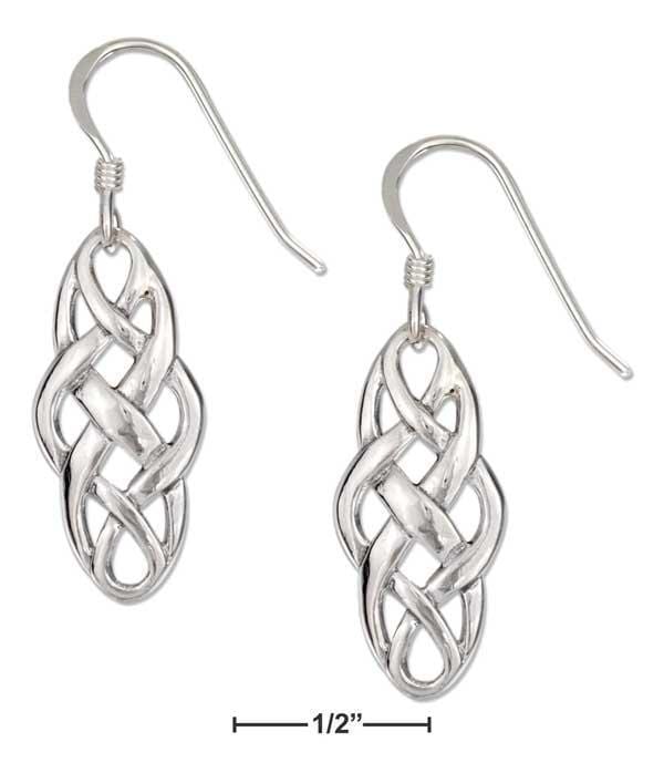 Silver Earrings Sterling Silver Earrings: Elongated Celtic Weave Earrings On French Wires JadeMoghul