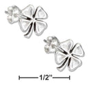 Silver Earrings Sterling Silver Earrings:  Four Leaf Clover Earrings On Stainless Steel Posts And Nuts JadeMoghul