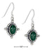 Silver Earrings Sterling Silver Earrings: Framed Oval Malachite Earrings On French Wires JadeMoghul