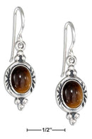 Silver Earrings Sterling Silver Earrings: Framed Oval Tiger Eye Earrings On French Wires JadeMoghul