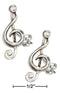 Silver Earrings Sterling Silver Earrings:  G-Clef Earrings JadeMoghul Inc.