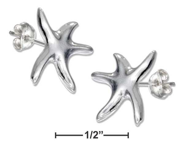 Silver Earrings Sterling Silver Earrings: High Polish Small Starfish Earrings On Posts JadeMoghul