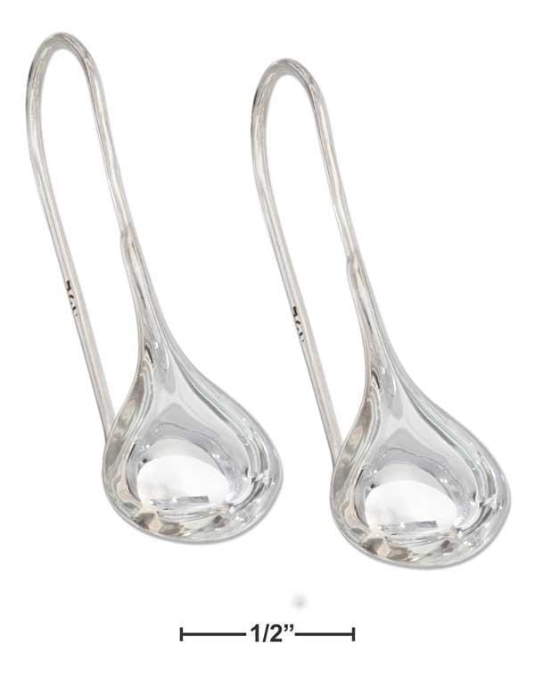 Silver Earrings Sterling Silver Earrings: High Polished Medium Teardrop Earrings On Wires JadeMoghul
