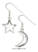 Silver Earrings Sterling Silver Earrings: High Polished Puffed Moon And Star Earrings JadeMoghul