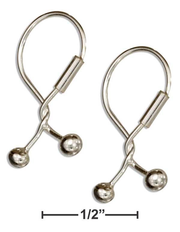 Silver Earrings Sterling Silver Earrings:  Hoop Earrings With Twist And Ball Ends JadeMoghul Inc.