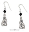 Silver Earrings Sterling Silver Earrings: Howling Wolf Earrings With Black Swarovski Crystal JadeMoghul