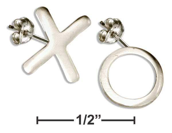 Silver Earrings Sterling Silver Earrings:  Hugs And Kisses "X" And "O" Post Earrings JadeMoghul Inc.