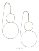 Silver Earrings Sterling Silver Earrings:  Interlocked Large Circles Ear Thread Earrings JadeMoghul Inc.