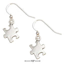 Silver Earrings Sterling Silver Earrings:  Jigsaw Puzzle Piece Autism Awareness Earrings On French Wires JadeMoghul Inc.