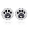 Silver Earrings Sterling Silver Earrings:  K-9 Cute Round Dog Paw Print Post Earrings With Heart JadeMoghul Inc.