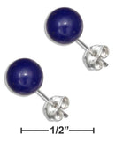 Silver Earrings Sterling Silver Earrings:  Lapis Ball Earrings JadeMoghul Inc.