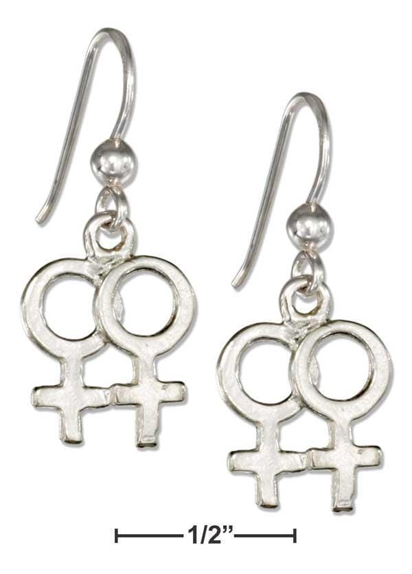 Silver Earrings Sterling Silver Earrings:  Lesbian Symbol Earrings JadeMoghul Inc.