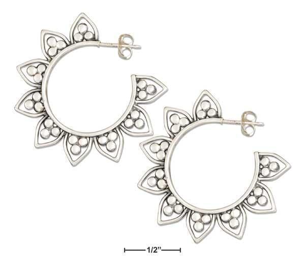 Silver Earrings Sterling Silver Earrings:  Lotus Petal Hoop Earrings JadeMoghul Inc.