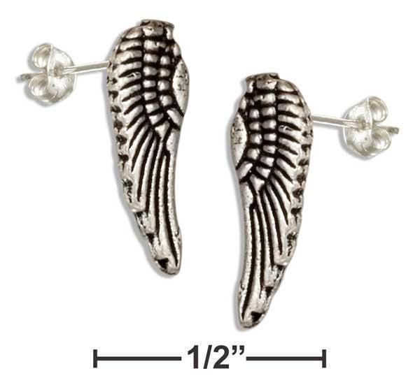 Silver Earrings Sterling Silver Earrings:  Mini Angel Wing Earrings JadeMoghul Inc.