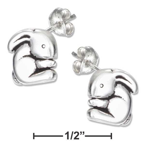 Silver Earrings Sterling Silver Earrings:  Mini Bunny Rabbit Earrings On Stainless Steel Posts And Nuts JadeMoghul