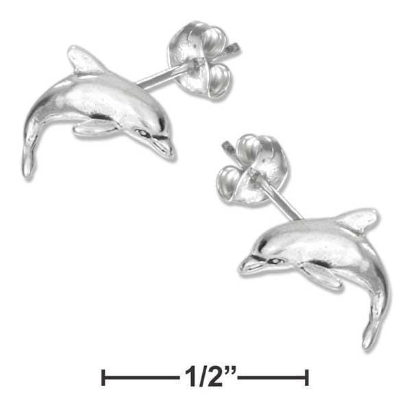 Silver Earrings Sterling Silver Earrings:  Mini Dolphin Earrings On Stainless Steel Posts And Nuts JadeMoghul