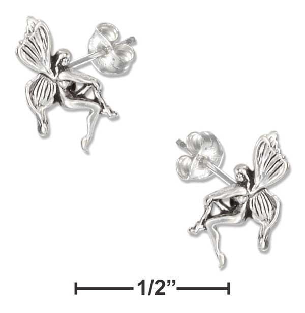 Silver Earrings Sterling Silver Earrings:  Mini Fairy Earrings On Stainless Steel Posts And Nuts JadeMoghul