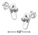 Silver Earrings Sterling Silver Earrings:  Mini Flip Flop Earrings On Stainless Steel Posts And Nuts JadeMoghul