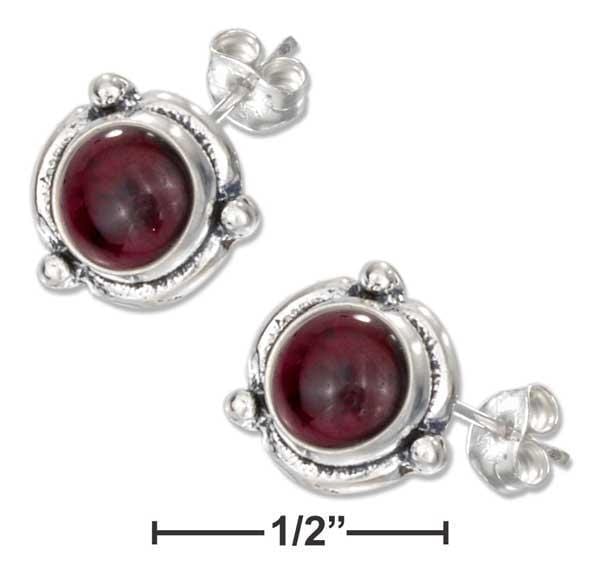 Silver Earrings Sterling Silver Earrings:  Mini Flower Concho Garnet Earrings On Posts JadeMoghul