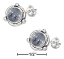 Silver Earrings Sterling Silver Earrings:  Mini Flower Concho Hematite Earrings On Posts JadeMoghul