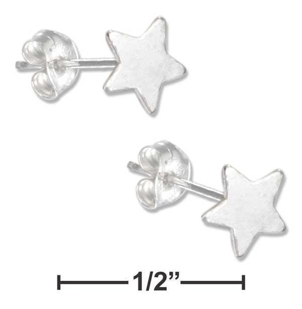 Silver Earrings Sterling Silver Earrings:  Mini High Polished Flat Star Earrings On Posts JadeMoghul