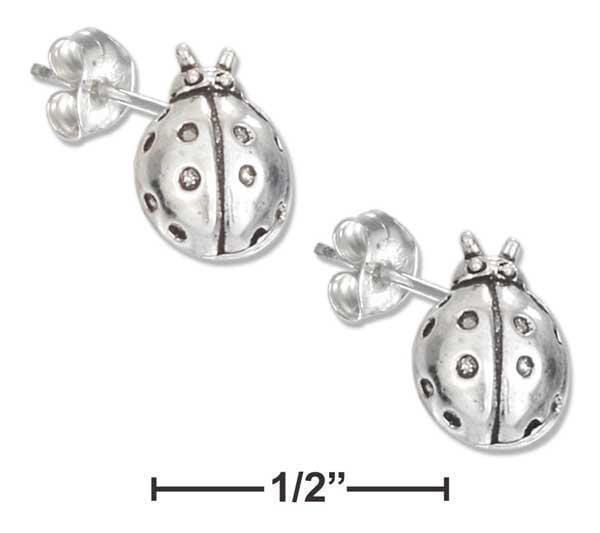 Silver Earrings Sterling Silver Earrings:  Mini Ladybug Earrings On Stainless Steel Posts And Nuts JadeMoghul