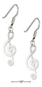 Silver Earrings Sterling Silver Earrings:  Music G-Clef Earrings JadeMoghul Inc.