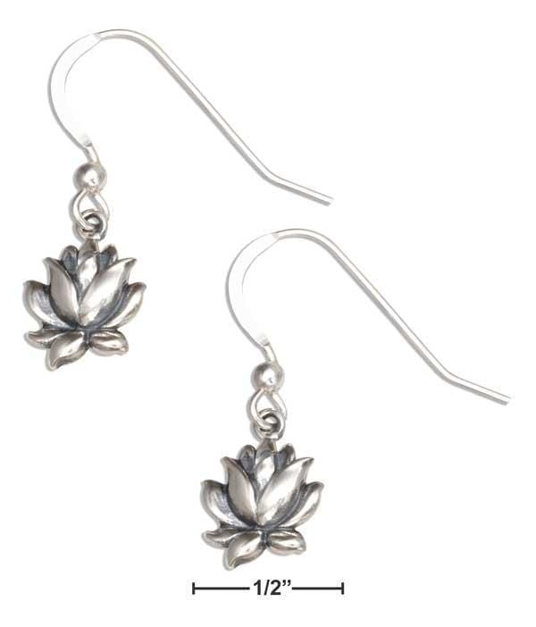 Silver Earrings Sterling Silver Earrings:  Namaste Small Lotus Blossom Earrings JadeMoghul Inc.