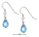 Silver Earrings Sterling Silver Earrings:  Ocean Blue December Birthstone Faceted Pear Crystal Dangle Earrings JadeMoghul Inc.