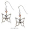 Silver Earrings Sterling Silver Earrings: Open Butterfly Earrings With Orange Swarovski Crystals JadeMoghul