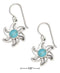 Silver Earrings Sterling Silver Earrings:  Outline Sun Earrings With Simulated Turquoise Stone Center JadeMoghul Inc.