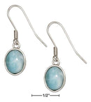 Silver Earrings Sterling Silver Earrings:  Oval Larimar Earrings JadeMoghul Inc.