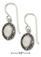 Silver Earrings Sterling Silver Earrings:  Oval Synthetic White Opal Earrings With Beaded Frame JadeMoghul Inc.