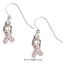 Silver Earrings Sterling Silver Earrings: Pink Swarovski Crystal Breast Cancer Awareness Survivor Earrings JadeMoghul